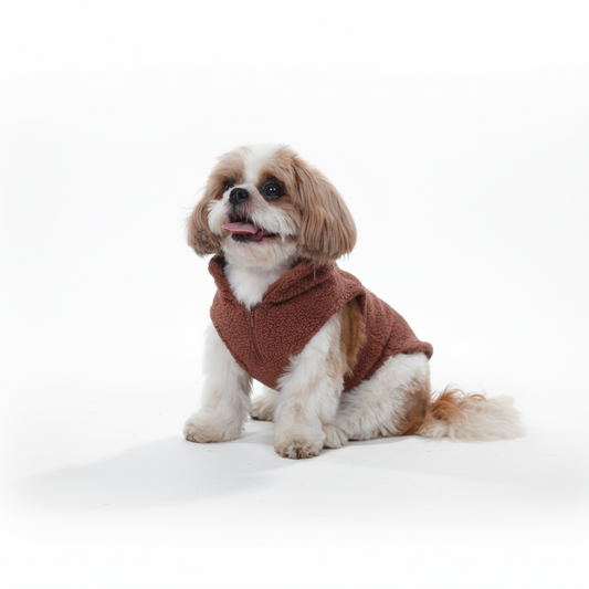 Wag & Wilder Dog Sherpa Sweater- Mocha Brown
