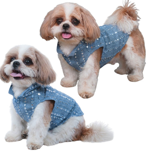 Wag & Wilder Cotton Dog Kurta with Mirror Work