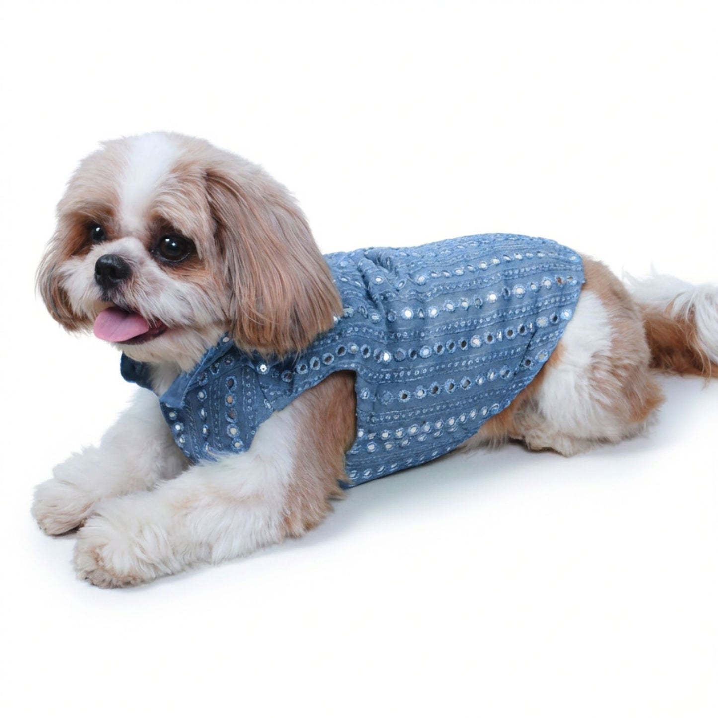 Wag & Wilder Cotton Dog Kurta with Mirror Work