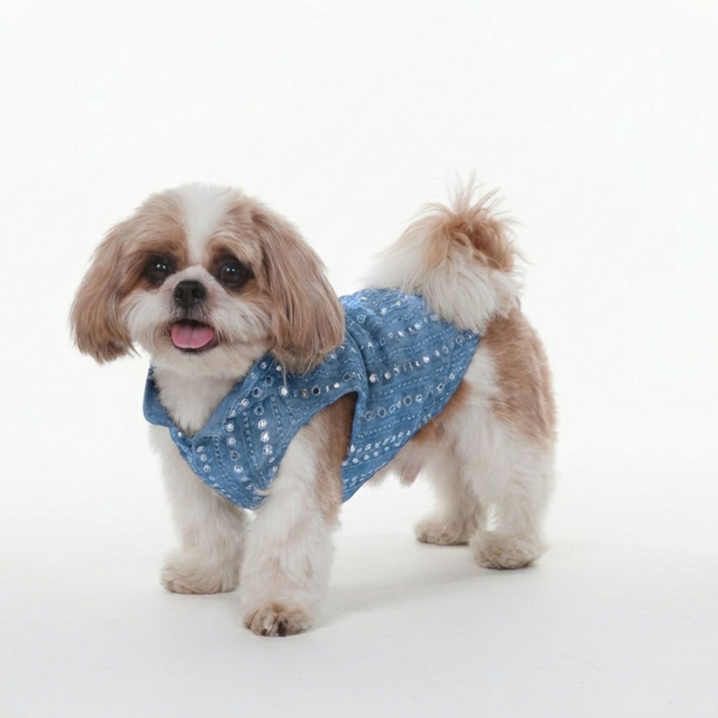 Wag & Wilder Cotton Dog Kurta with Mirror Work