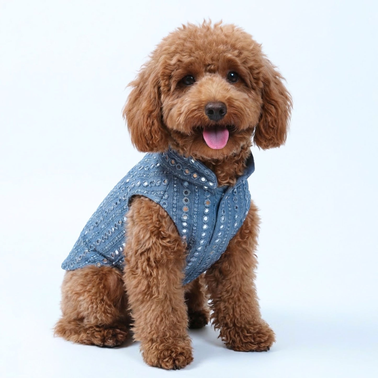 Wag & Wilder Cotton Dog Kurta with Mirror Work