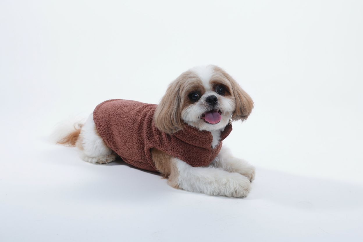 Wag & Wilder Dog Sherpa Sweater- Mocha Brown