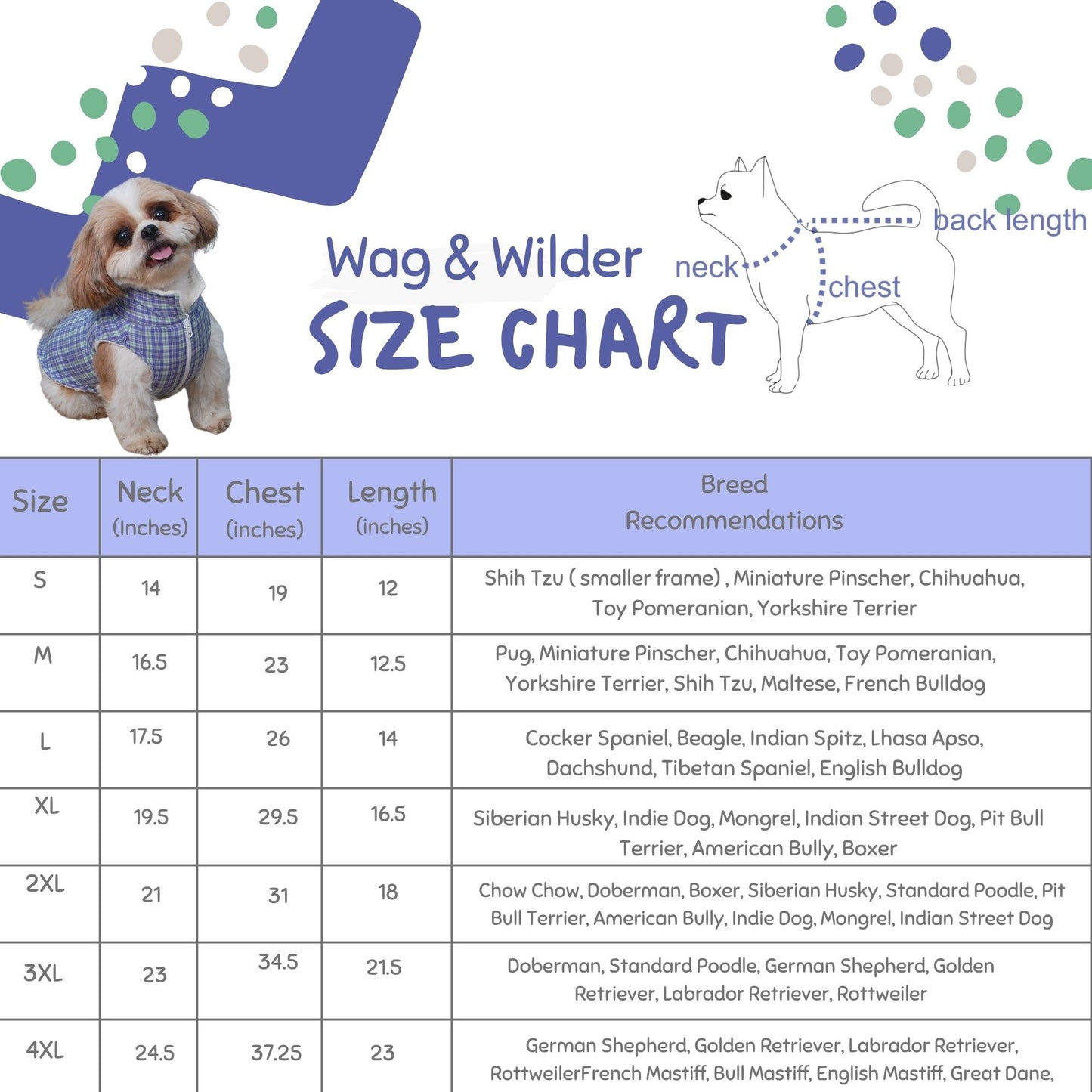 Wag & Wilder Reversible Dog Jacket- Sherpa and Blue Fleece Print