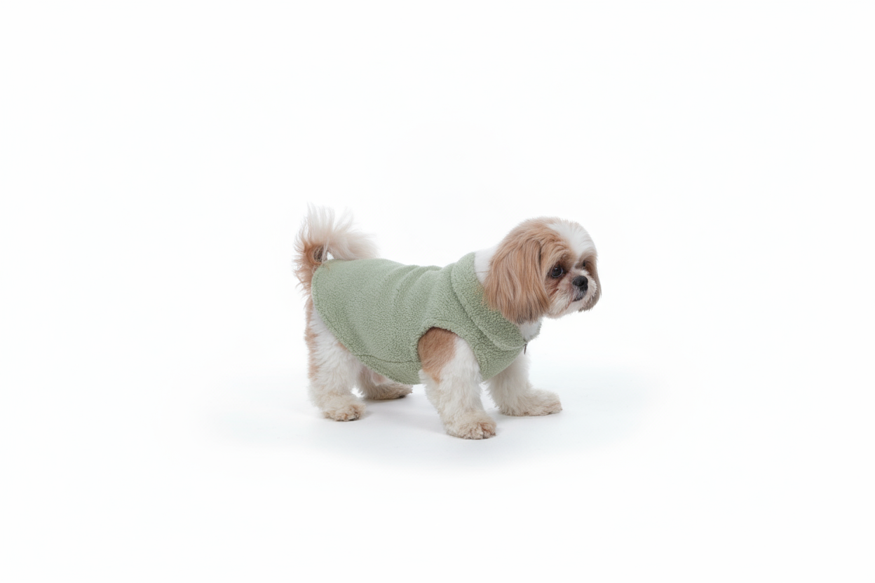 Wag & Wilder Dog Sherpa Sweater- Mint Green