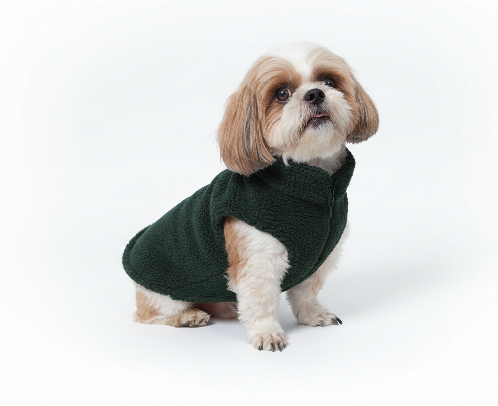 Wag & Wilder Dog Sherpa Sweater- Bottle Green