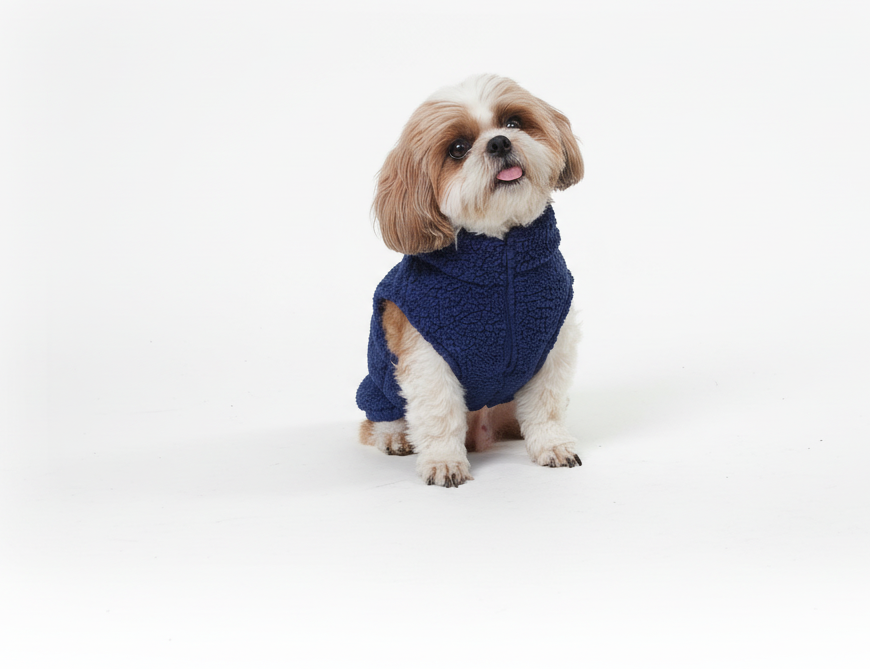 Wag & Wilder Dog Sherpa Sweater- Royal Blue