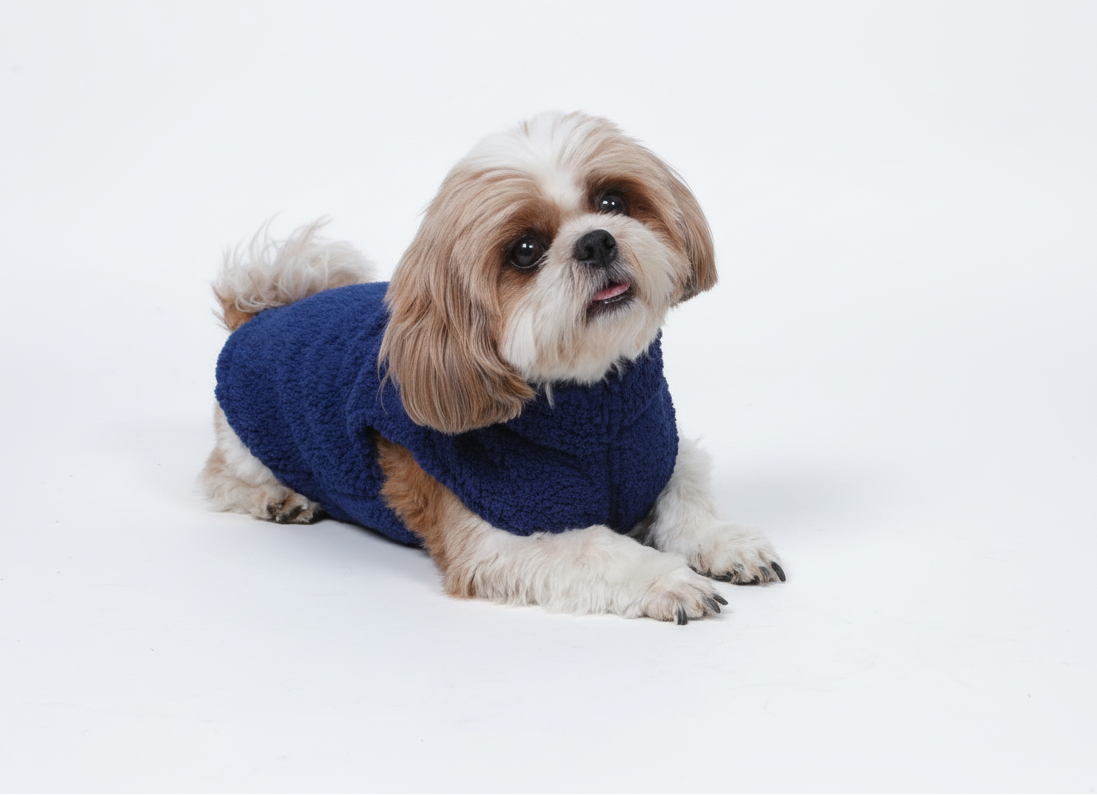 Wag & Wilder Dog Sherpa Sweater- Royal Blue