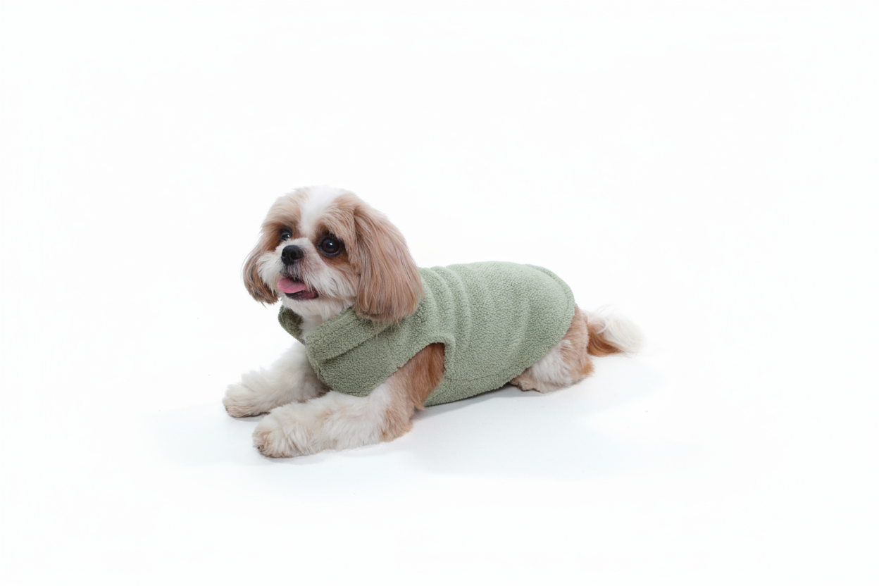 Wag & Wilder Dog Sherpa Sweater- Mint Green