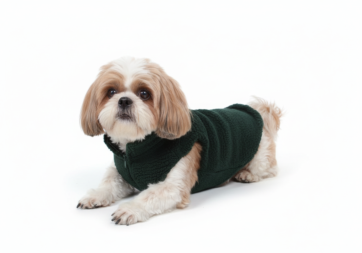 Wag & Wilder Dog Sherpa Sweater- Bottle Green